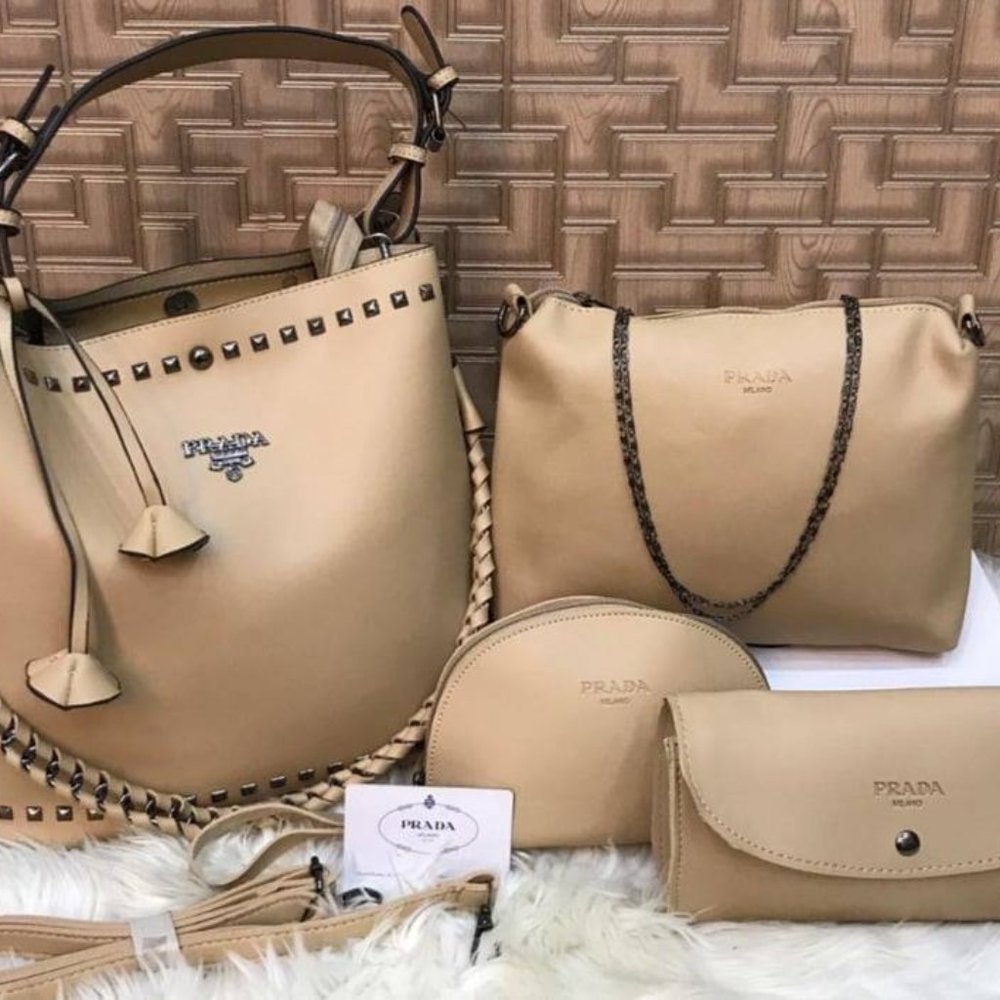 Suede color handbag - 4pcs